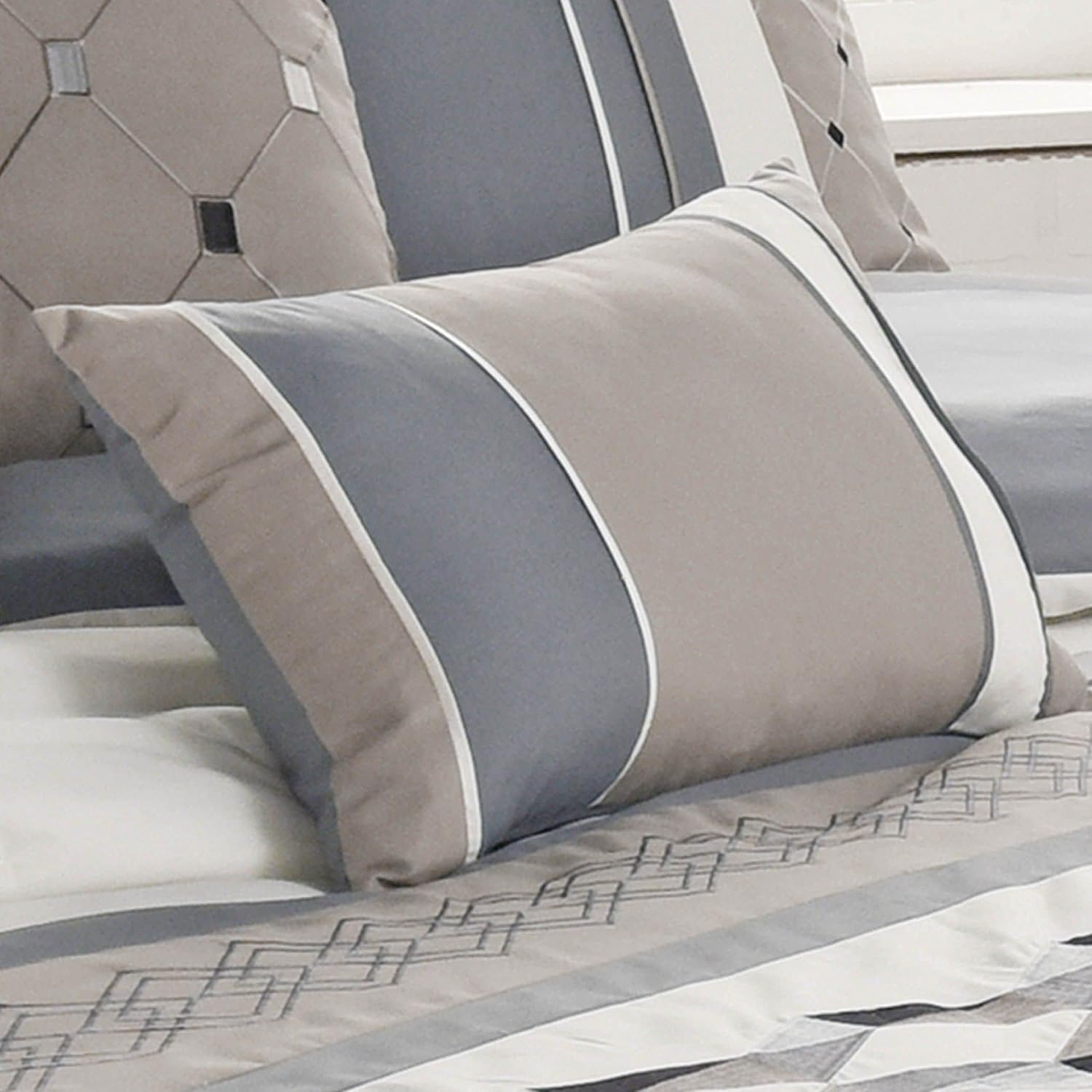 Riverbrook Home Country Manor Comforter Set, King, Beren - Blue/Tan/Ivory, 7 Piece Set