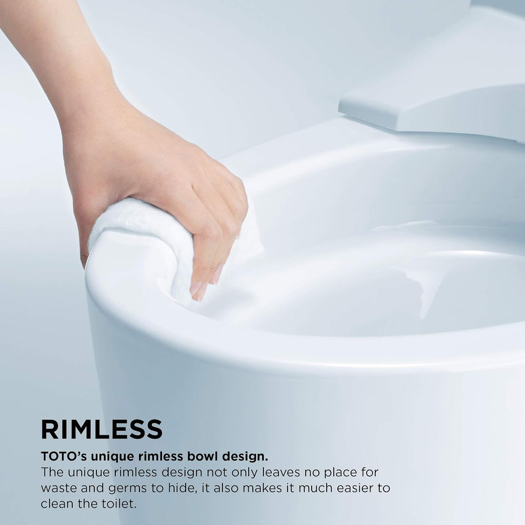 TOTO MS900CUMFG#01 NEOREST NX1 Dual Flush 1.0 or 0.8 GPF Toilet with Integrated Bidet Seat and EWATER+, Cotton White