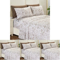 Elegant Comfort Softest and Coziest 6-Piece Sheet Set - 1500 Premium Hotel Quality Microfiber - Deep Pocket, Wrinkle Resistant 6-Piece Paisley Pattern Bed Sheet Set, King, Paisley Taupe (Pack of 4)