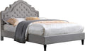 HomeLife Premiere Classics 51' Tall Platform Bed with Cloth Headboard and Slats - Full (Light Grey Silver)