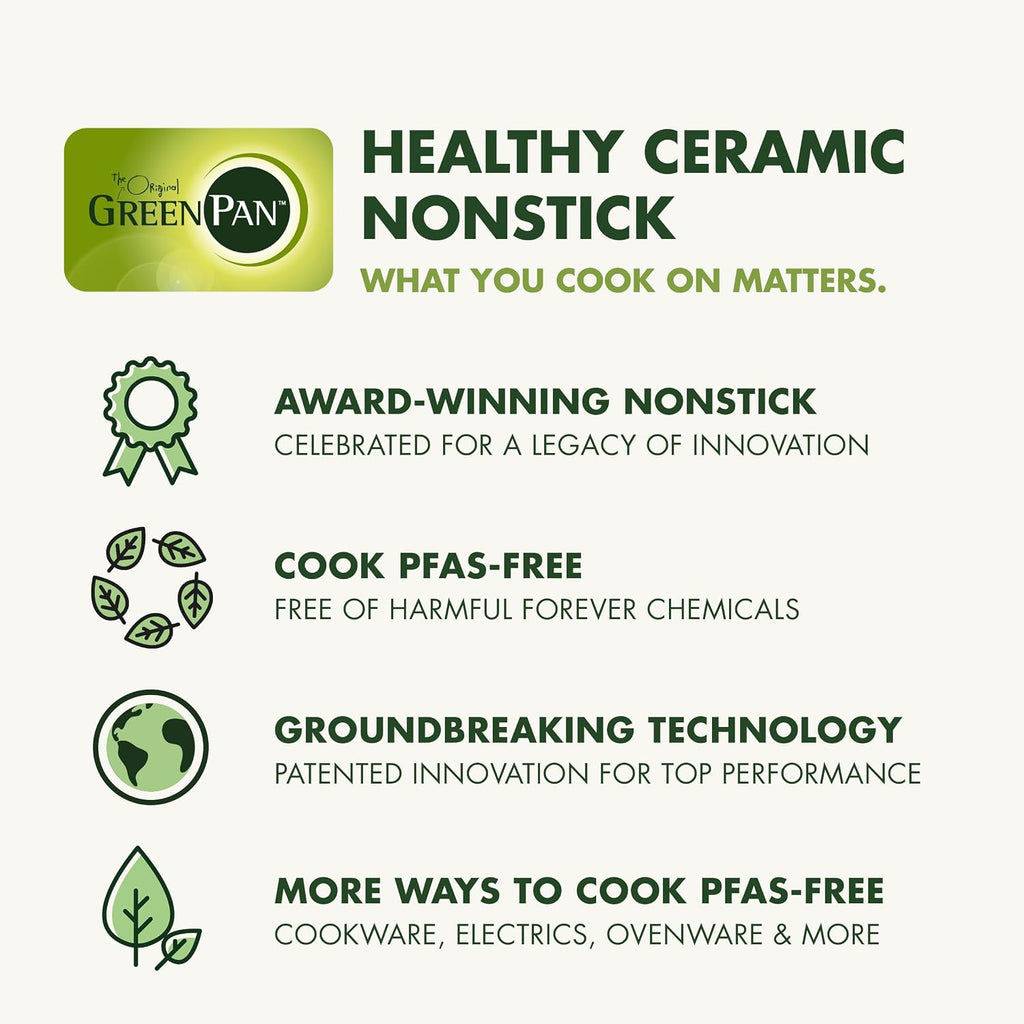 GreenPan 12 Piece Nonstick Swift Cookware Set, Ceramic PFAS-Free Pots & Pans with Lids, Dishwasher & Oven/Broiler Safe to 600F, Kitchen Cooking Set, Sauce, Saute, Stock, Frying Pans, Gray