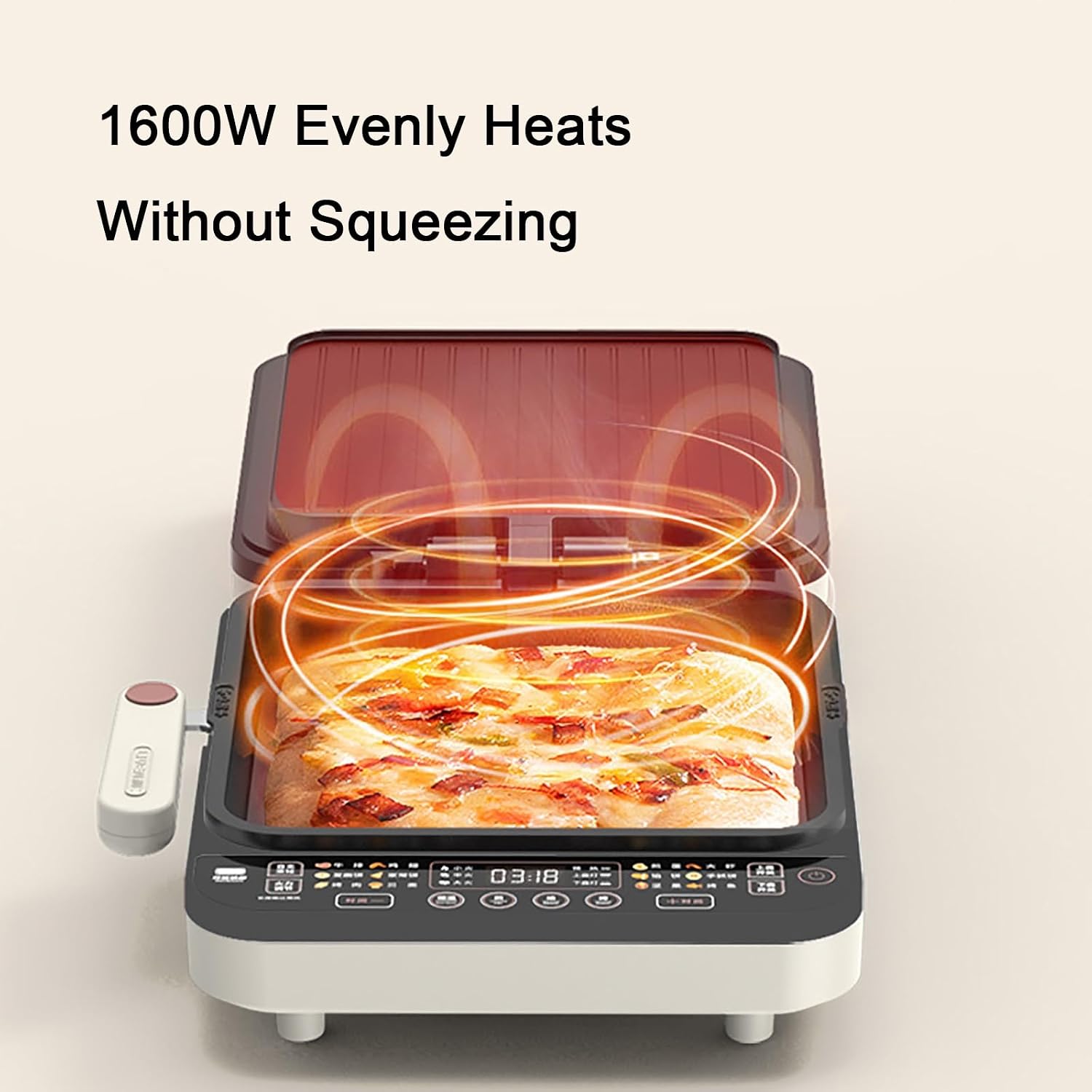 Electric Frying Pan, Electric Baking Pan, Double-Sided Electric Skillet, Non-Stick Coating, Removable, Easy to Clean