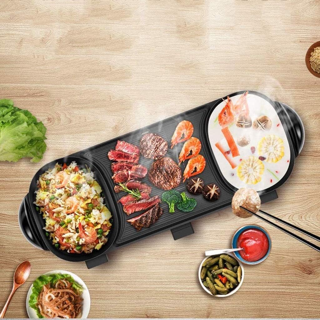 Electric Grill,Indoor Hot Pot Multifunctional, Barbecue Integrated Function 涮 Machine