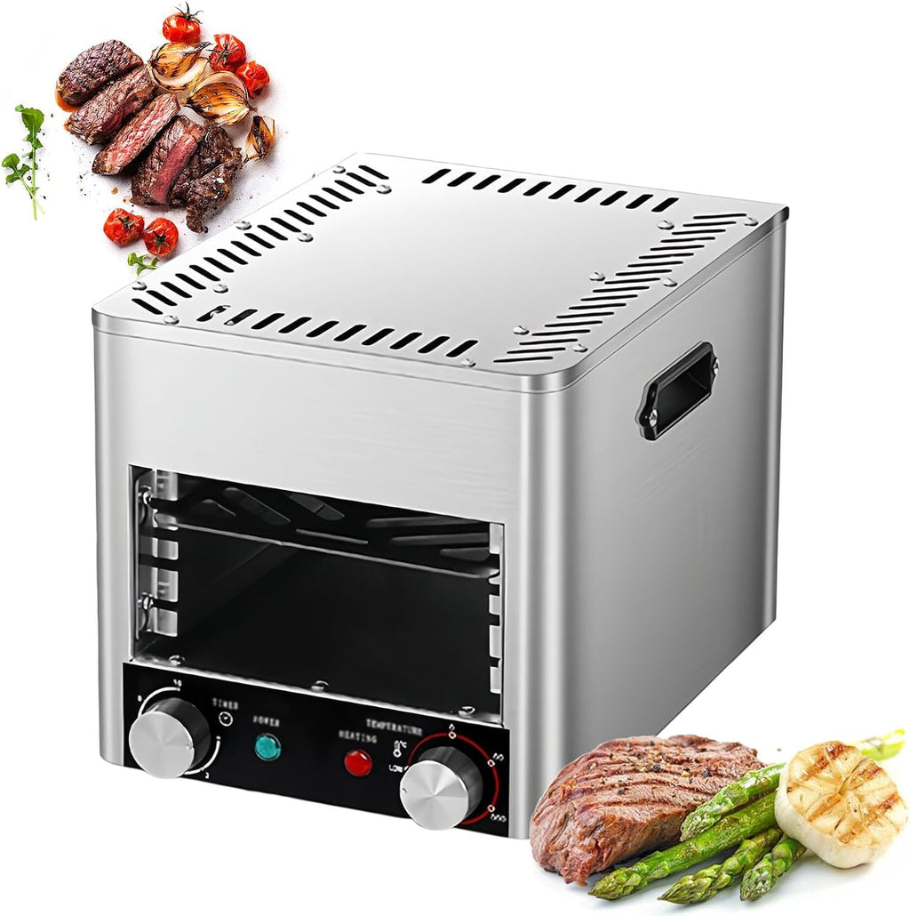 Electric Steak Grill, 1700W / 2300W Smokeless In-frared Electric Broiler, 1472°F Stainless Steel Steak Cooker with 4-Layer Grill, Electric In-frared Grill for BBQ, Toast, Grill, Indoor,A-220V