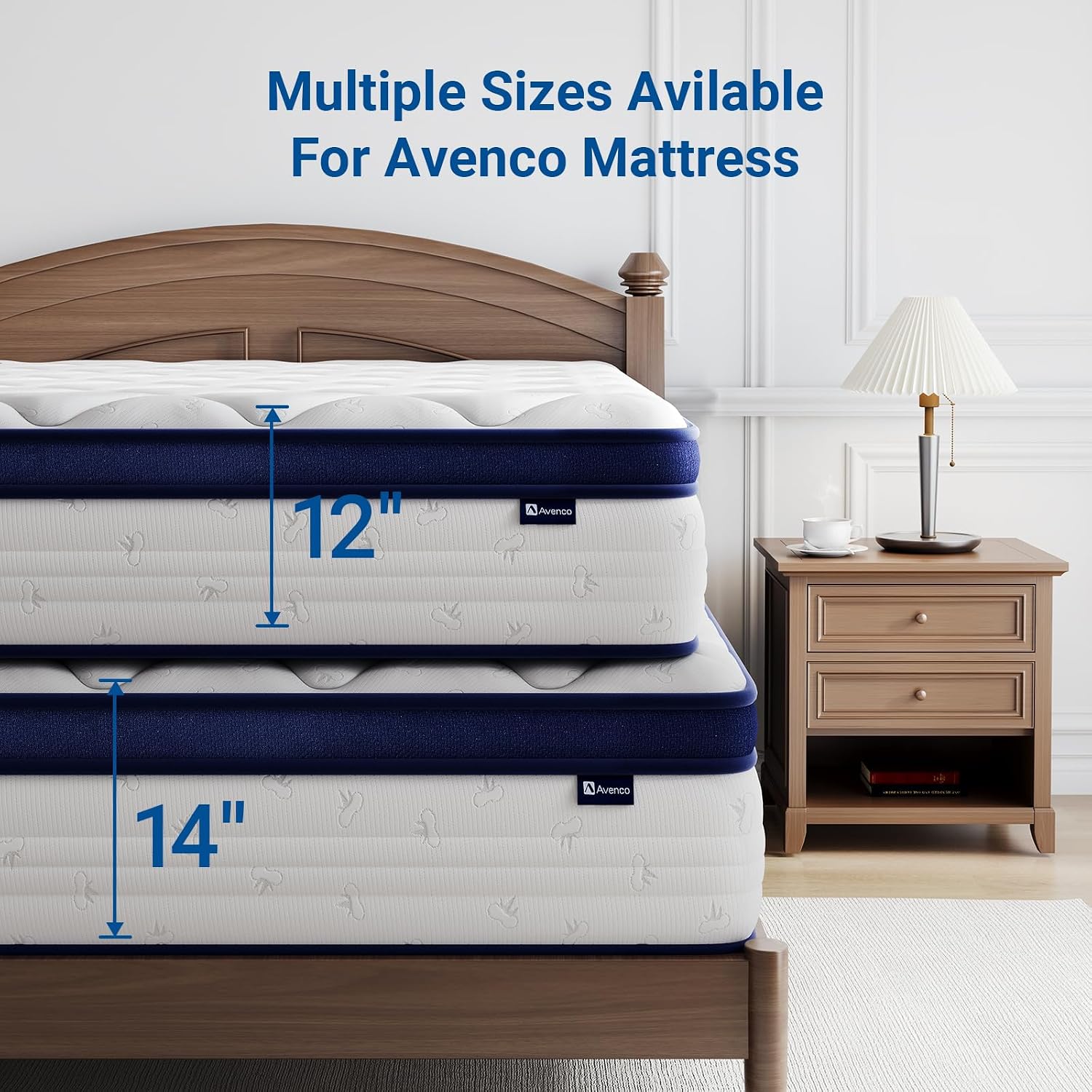 Avenco Queen Mattress, 10 inch Queen Size Mattress with Smarts™ Coil Individual Pocket Spring for Silent Sleep and Strong Edge Support, Mattresses in a Box CertiPUR-US Certified