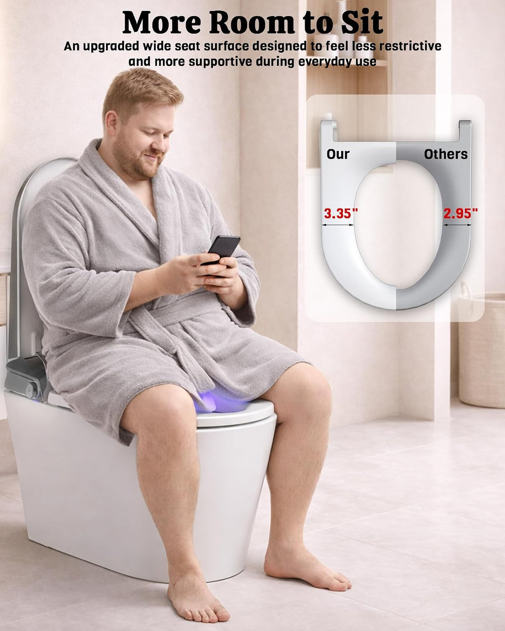 EchosLife Luxury Smart Toilet with Bidet Built In, Auto Open/Close Lid & Seat, Blackout Flush, Foam Shield, Odor Control, ADA Comfort Height One Piece Elongated Toilet, Tank Built-In, Heated Seat