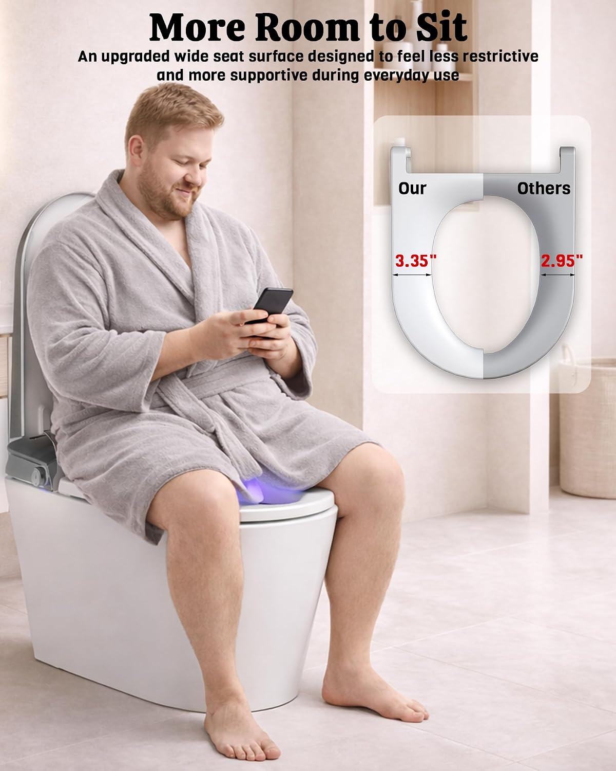 EchosLife Luxury Smart Toilet with Bidet Built In, Auto Open/Close Lid & Seat, Blackout Flush, Foam Shield, Odor Control, ADA Comfort Height One Piece Elongated Toilet, Tank Built-In, Heated Seat