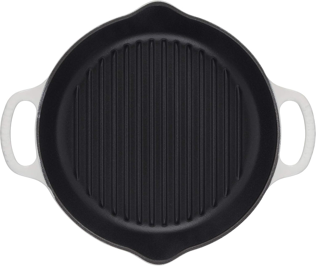 Le Creuset Enameled Cast Iron Signature Deep Round Grill, 9.75', White