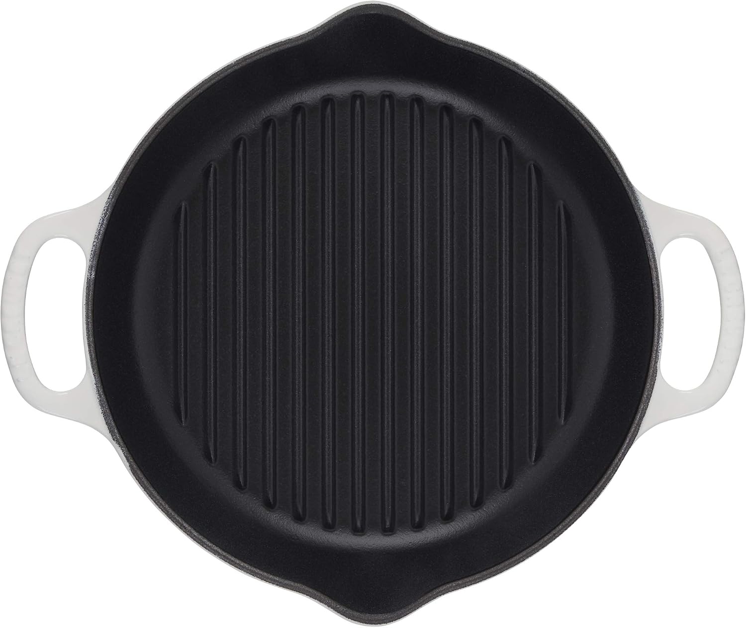 Le Creuset Enameled Cast Iron Signature Deep Round Grill, 9.75', White