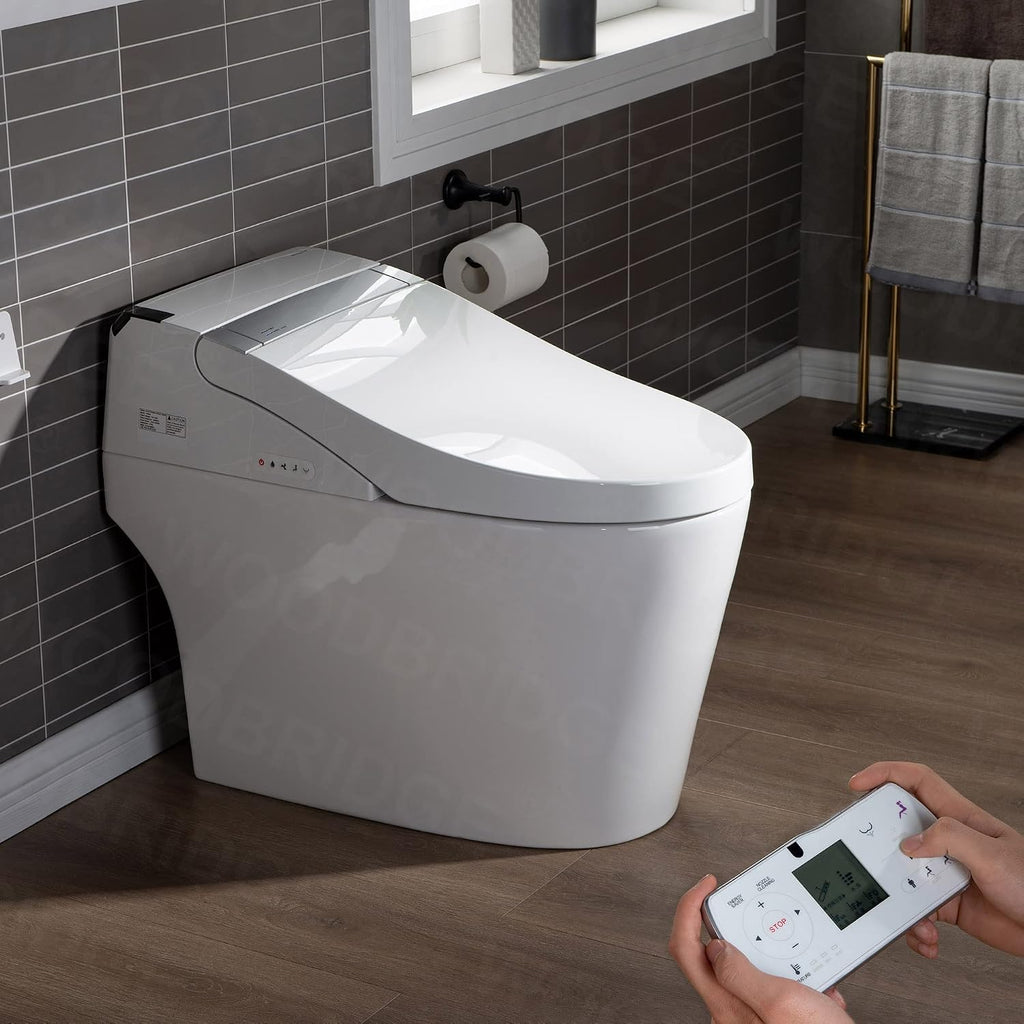 WOODBRIDGE B0960S Auto Flush, Auto Open & Auto Close, 1.28 GPF Single Flush Toilet with Smart Toilet Seat and Wireless Remote Control, Chair Height