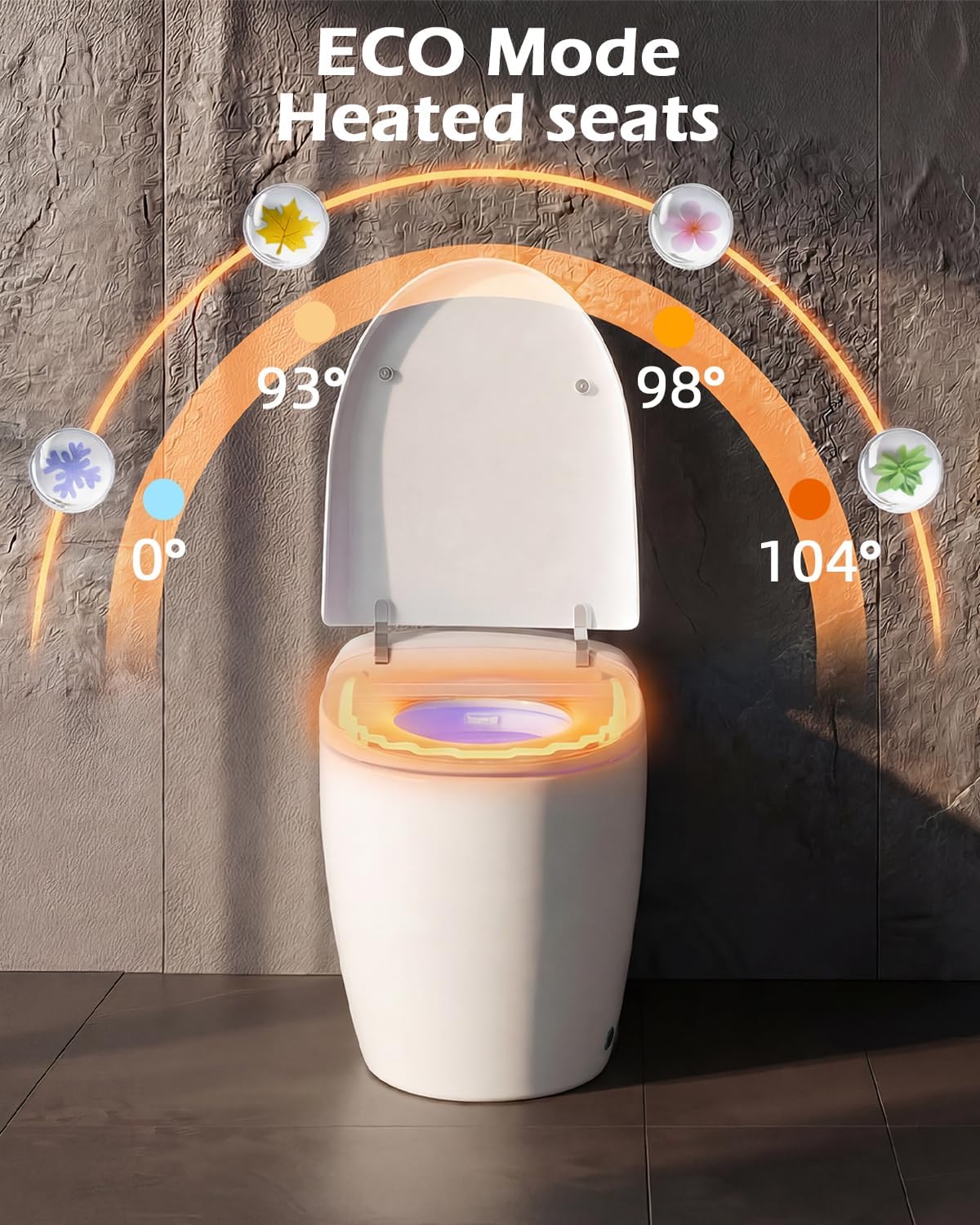 TOTTE Smart Toilet with Bidet Built-in, Automatic Lid, Heated Seat & Dryer, ADA Comfort Height Bidet Toilet, Foam Shield, Night Light, Instant Warm Water, Built-in Aroma System for Modern