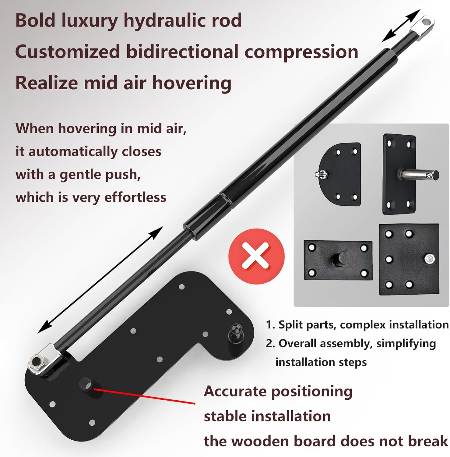 Create A Luxurious Bed Murphy Bed Hardware Kit, Hover in Mid Air Hydraulic Rod Gas Spring System (Horizontal, Full/Full XL/Double)