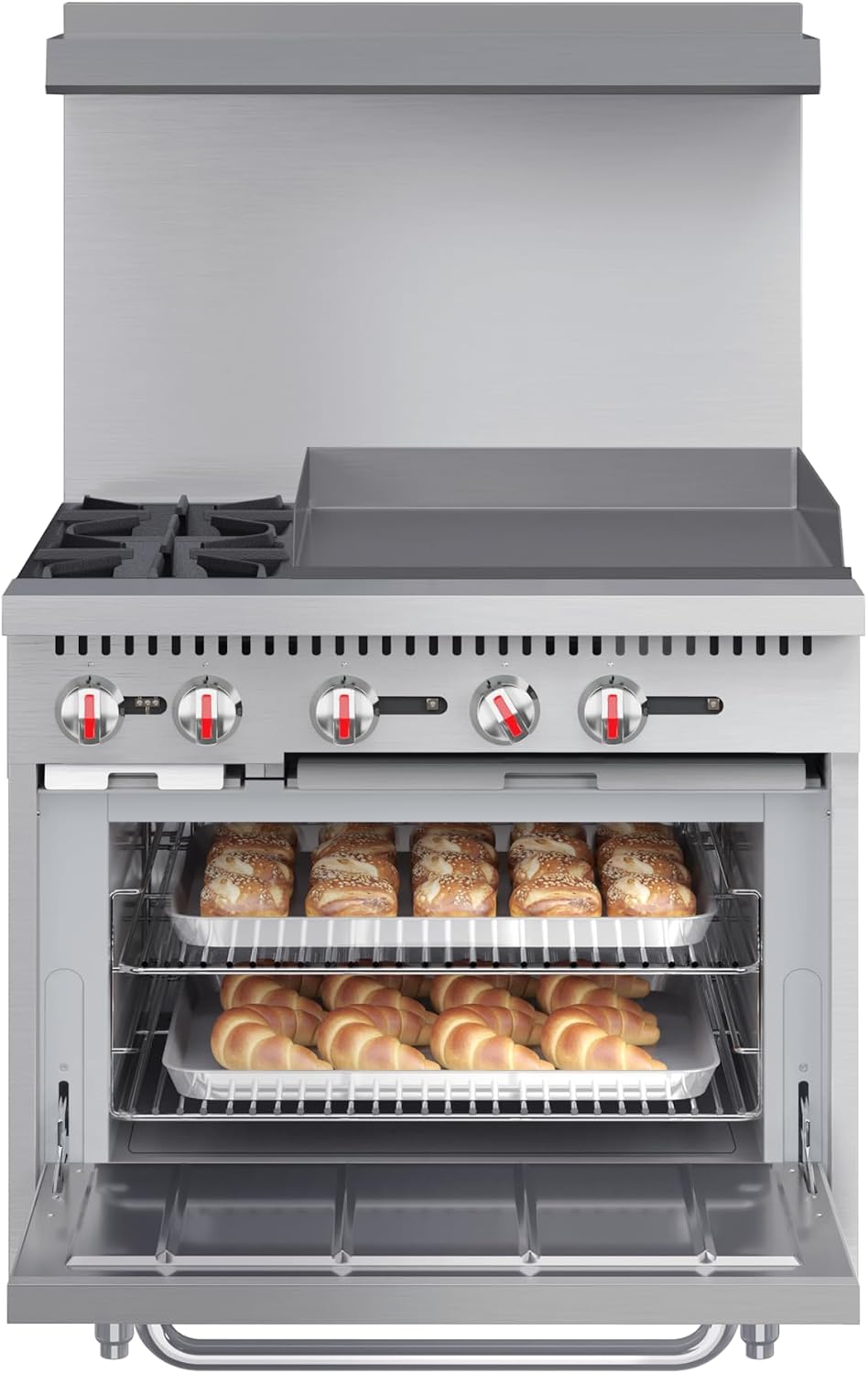 KoolMore 36 in. 2 Burner Commercial Liquid Propane Range with 24 in. Griddle (KM-CRG36-LP)