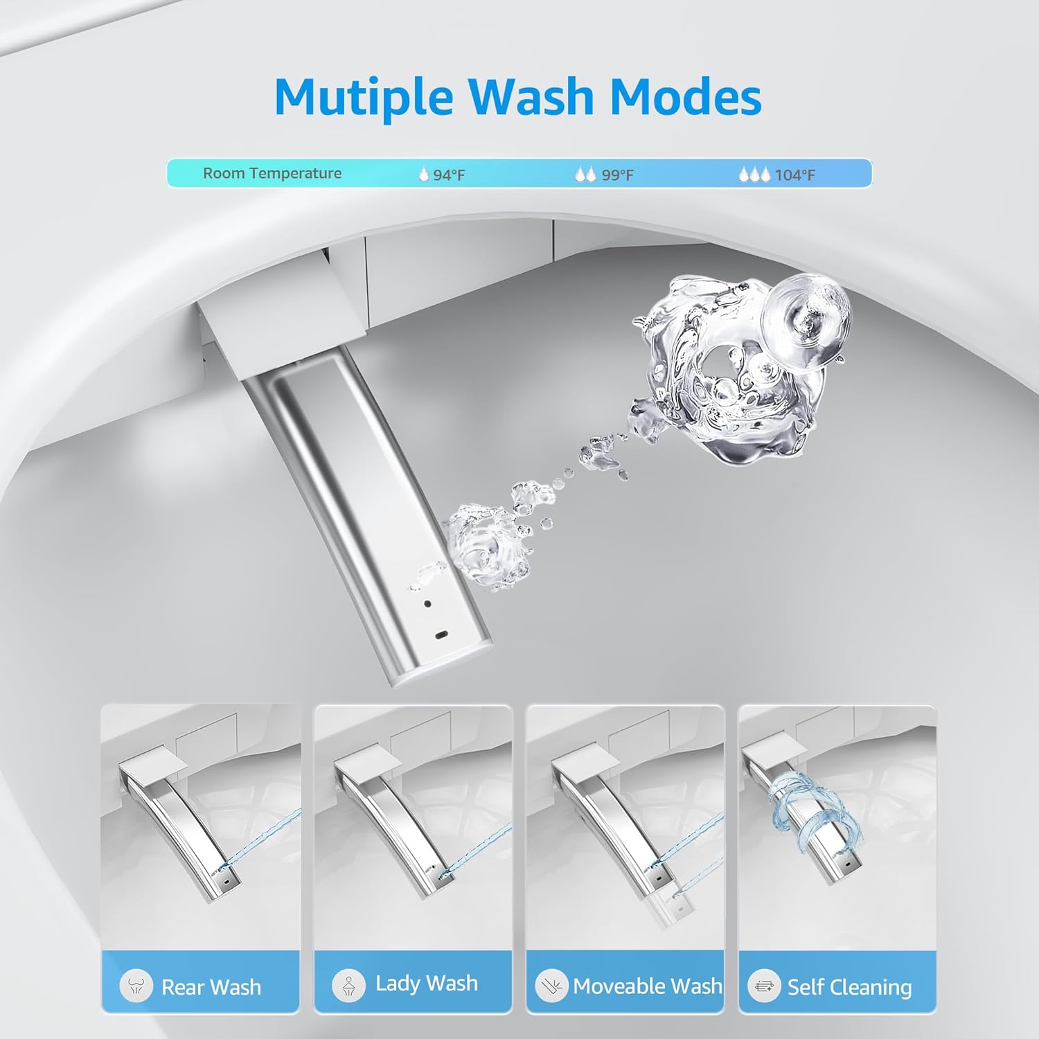 Smart Toilet with Bidet Built-In, Auto Open and Close, Elongated Bidet Toilet with Foot Sensor Flush, Heated Seat, Warm Water, Air Dryer, Foam Shield, Tankless Dual Flush & Remote Control