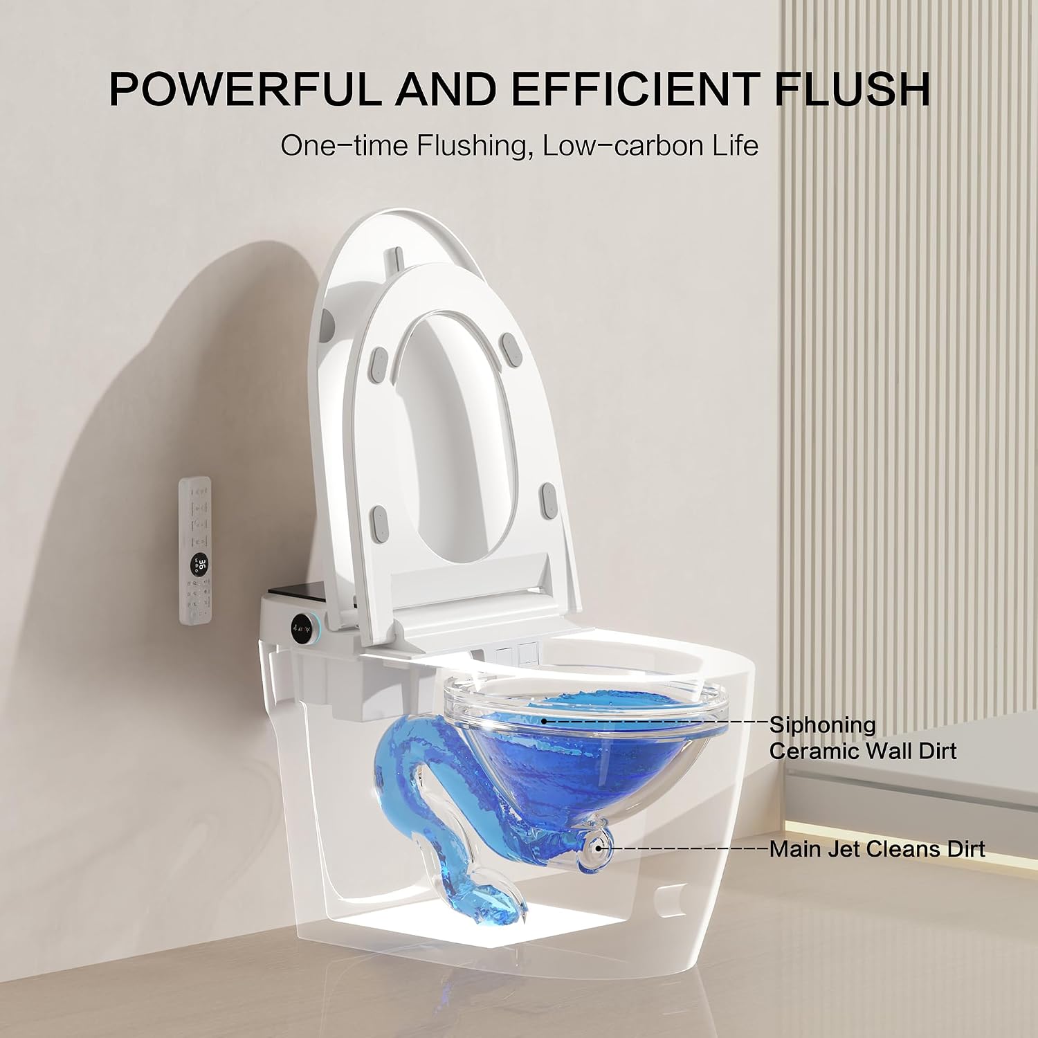 Smart Toilet with Bidet Built In, Heated Seat & Dual Auto Flush, Foot Sensor, Tankless Modern Elongated Electric Toilet with Warm Water Wash, Air Dryer, LED Display & 1000g MaP Flush, 1.28 GPF