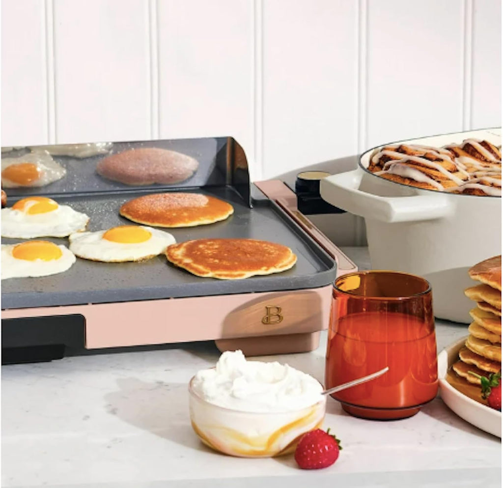 Stunning XL Electric Griddle 12' x 22,' Non-stick (Rose Pink)