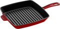 STAUB Cast Iron 10-inch Square Grill Pan - Cherry