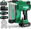 KIMO 2' Brad Nailer Cordless 18 Gauge w/ 20V Battery 2.0Ah X 2, 1000pcs Nails and Staples, 2 Firing Modes,180 Nails/min, Adjustable Nailing Depth, 2 in 1 Cordless Nail Gun and Stapler for DIY Project