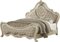 ACME Furniture Ragenardus Bed, Eastern King, Fabric/Antique White