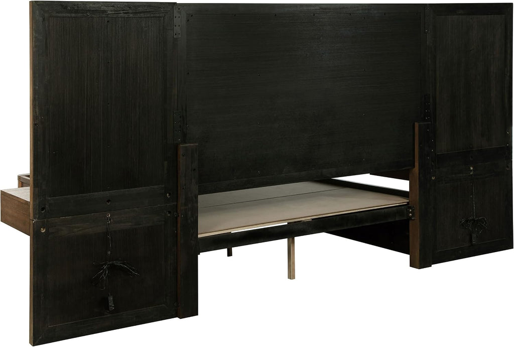 Coaster Home Furnishings Terrace Transitional 6-Piece Bedroom Set California King Size Wall Panel Storage Bed Frame 58-inch Headboard Ash Brown 224900KW-S6P