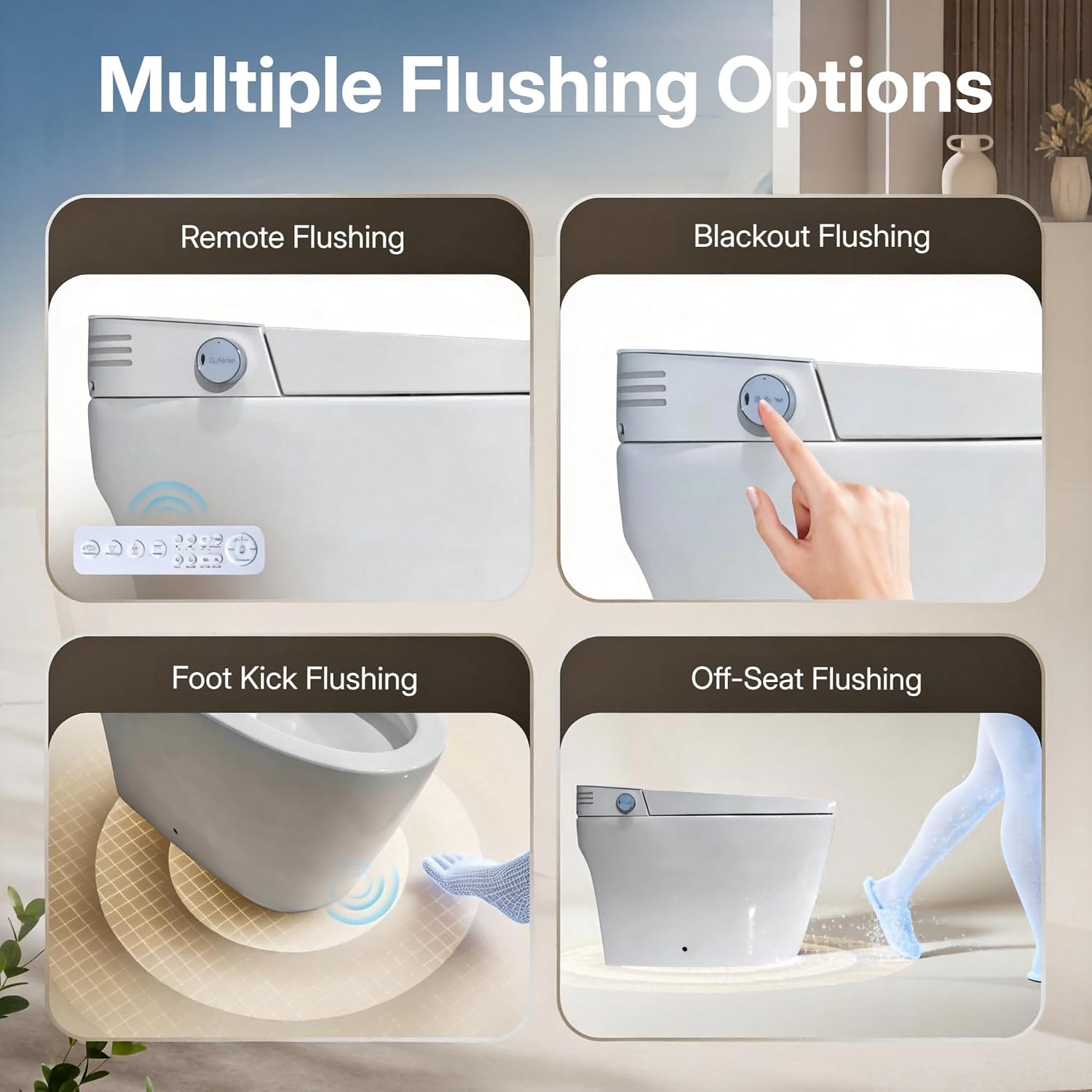 Smart Toilet with Auto Open/Close Lid, One Piece Bidet for Bathroom, Heated Seat, Foot Sensor, 1000 MaP Auto Flush, Instant Warm Water & Dryer, Multiple Wash Modes, Remote Control (ST-MX80)