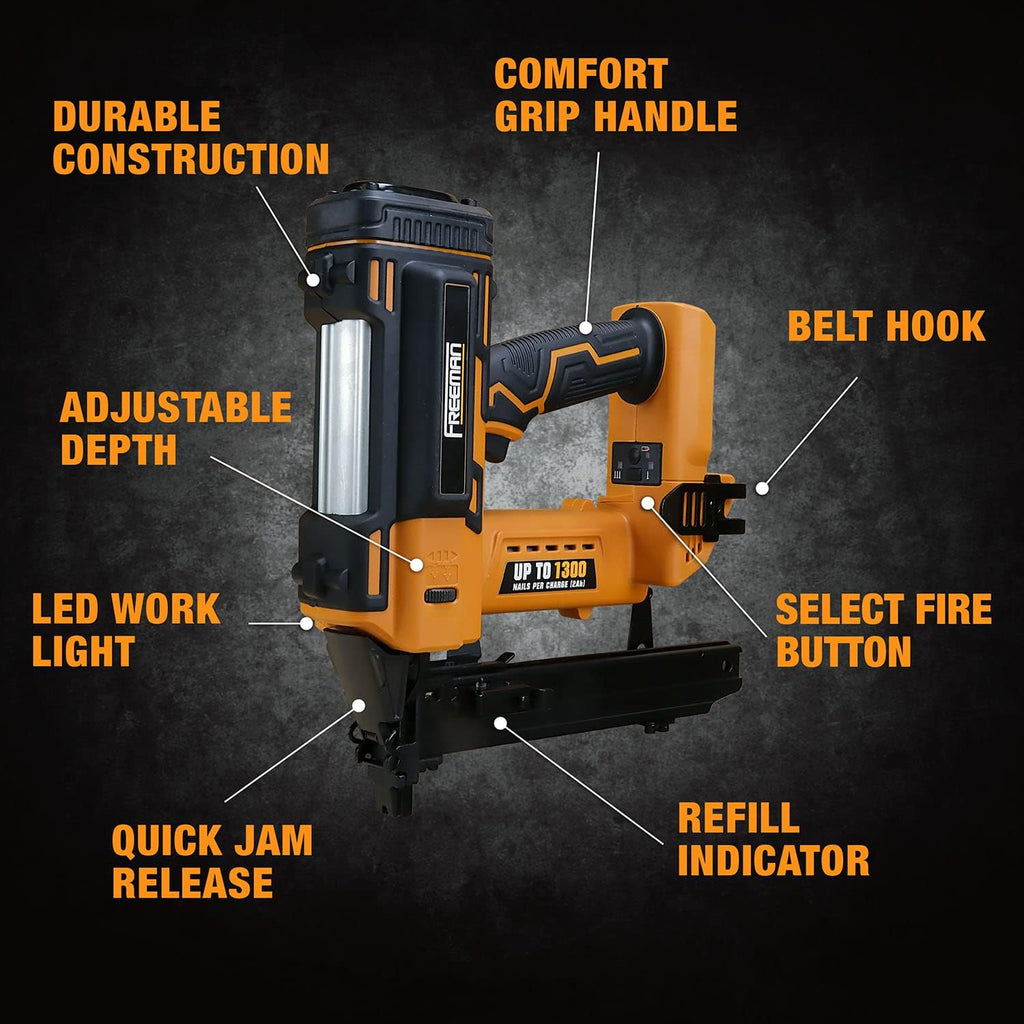 Freeman PE20VTFS16 20 Volt Cordless 16-Gauge 1' Fencing Stapler (Tool Only) – 1300 Shots per Charge