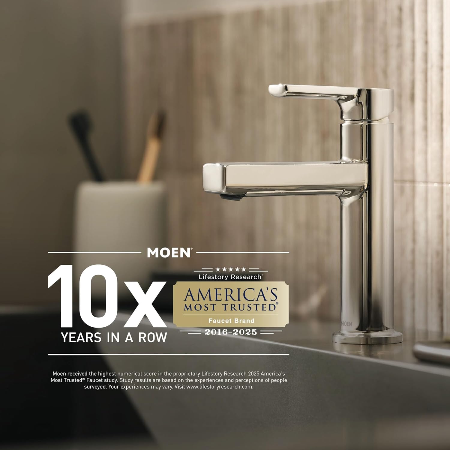 Moen Beric Bronzed Gold Modern One-Handle Single Hole Bathroom Faucet with Drain Assembly and Optional Deckplate for Your Bath Sink, 84774BZG