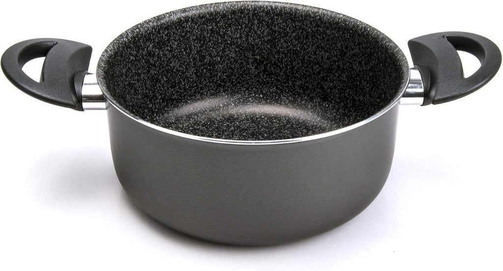 ALLUFLON Tradition Italia Battery 5 Pieces, Frying Pan 24-28 cm, Casserole 1 Handle 14 cm, Casserole 2 Handles 20 cm and Lid 20 cm, Aluminium