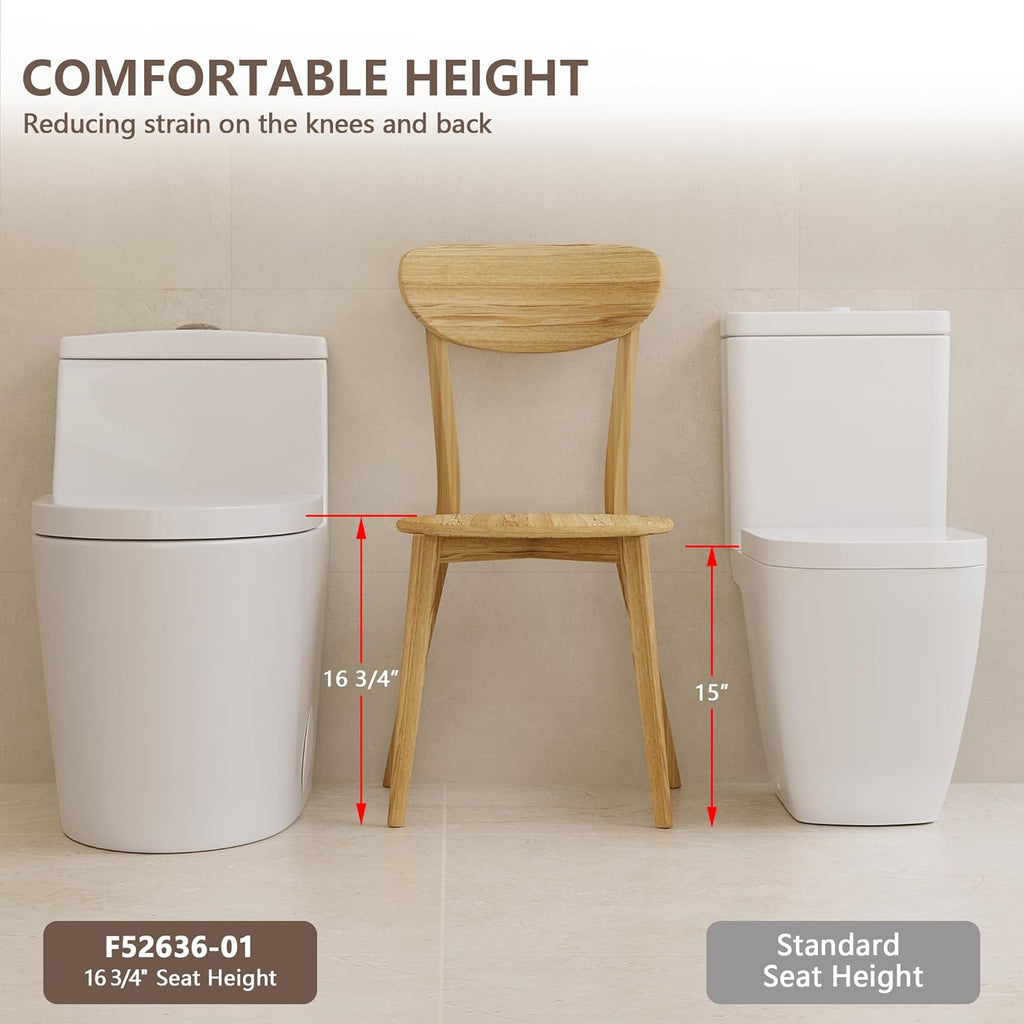 DeerValley Elongated One Piece Toilet with Standard Height Quick Release Seat Dual Flush 1.1/1.6 GPF White 12' Rough In Bathroom Toilet
