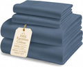 LANE LINEN 100% Egyptian Cotton Sheets King Size - 1000 Thread Count King Bed Sheets, Ultra-Soft Hotel Luxury with 15' Deep Pocket, Naturally Breathable & Durable, Silky Sateen Weave - Estate Blue