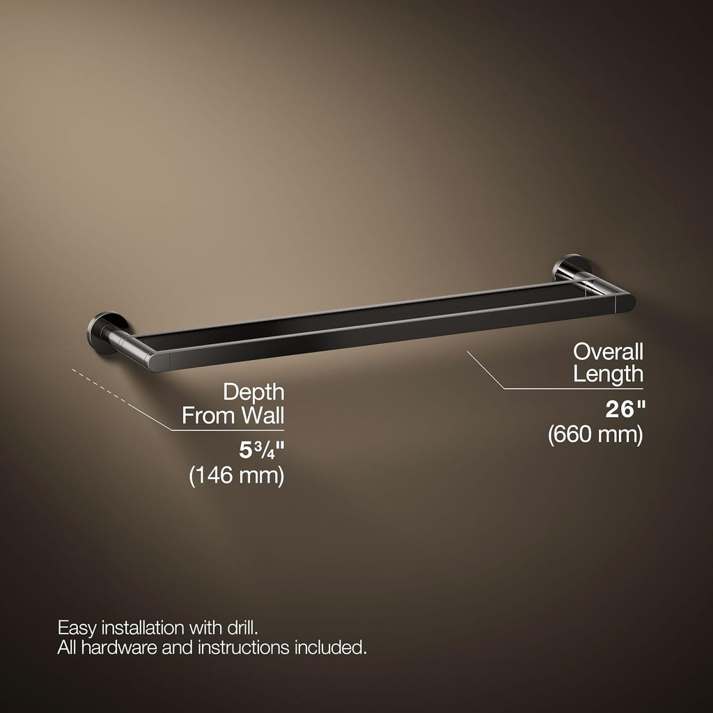 Kohler 73144-TT Composed® 24' Double Towel bar, Vibrant Titanium