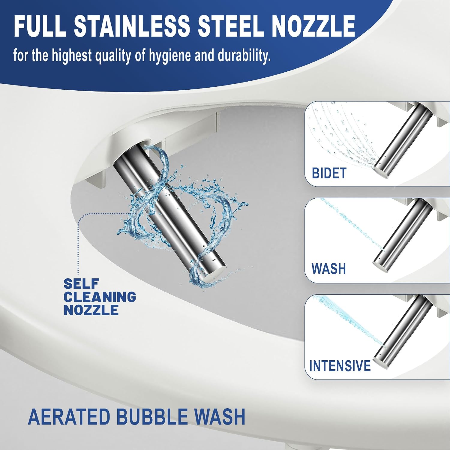 J-2R Smart Electric Bidet for Toilet Seat,Fits Round toilet,Warm water,Heated bidet toilet seat,Remote Control,Heated Dryer, hild Function,Stainless Steel Self-Cleaning Nozzle,LED Night Light