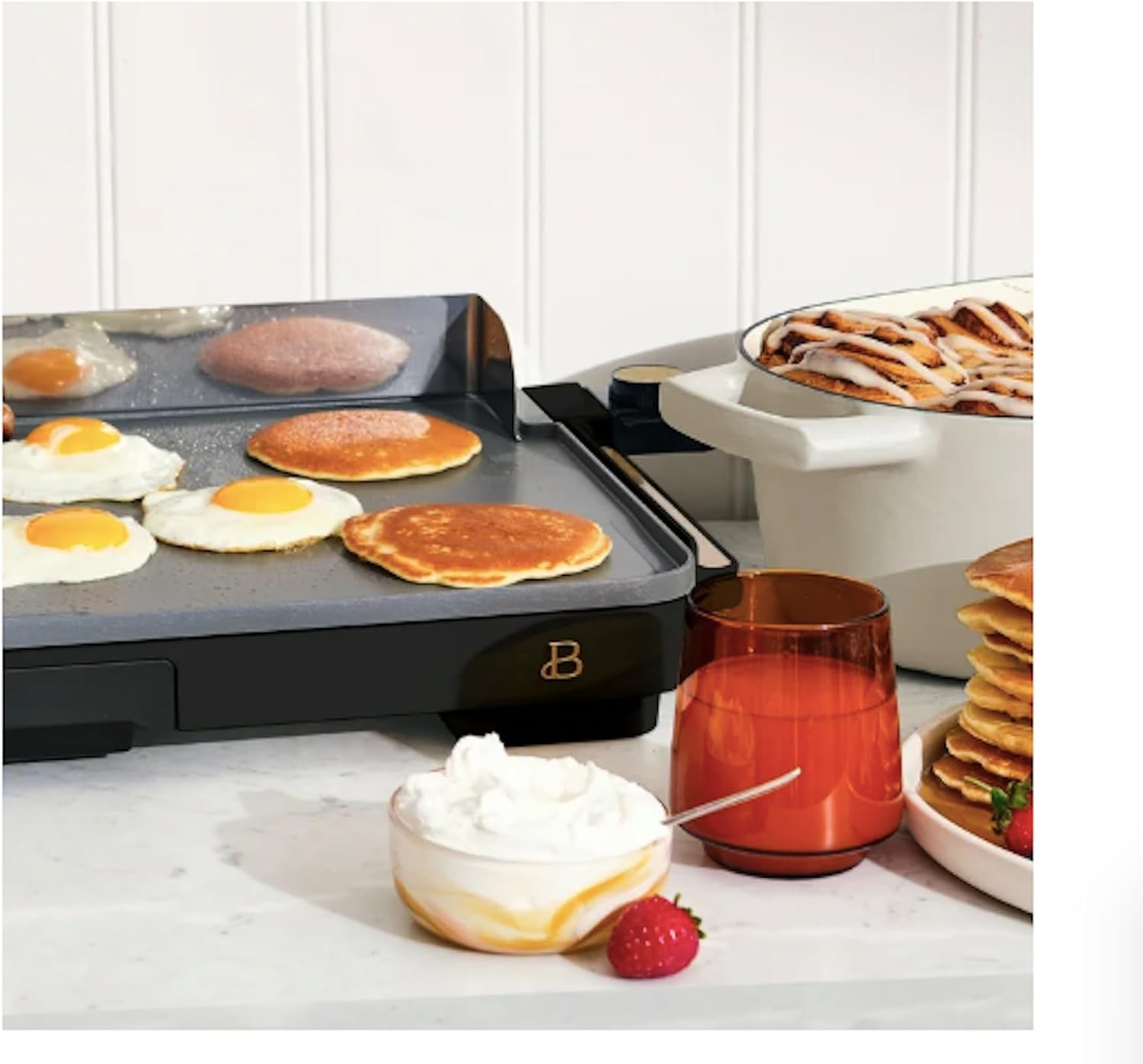 Stunning XL Electric Griddle 12' x 22,' Non-stick (Black)