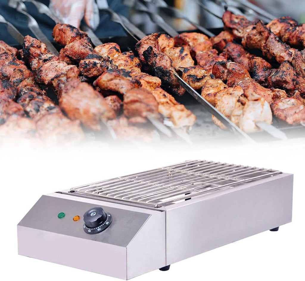 Electric Smokeless Portable BBQ Barbecue Grill Indoor Cooking Grill with Water Filled Drip Tray & Temperature Control-Safe Griddle for Indoor & Kebab Grill(A)