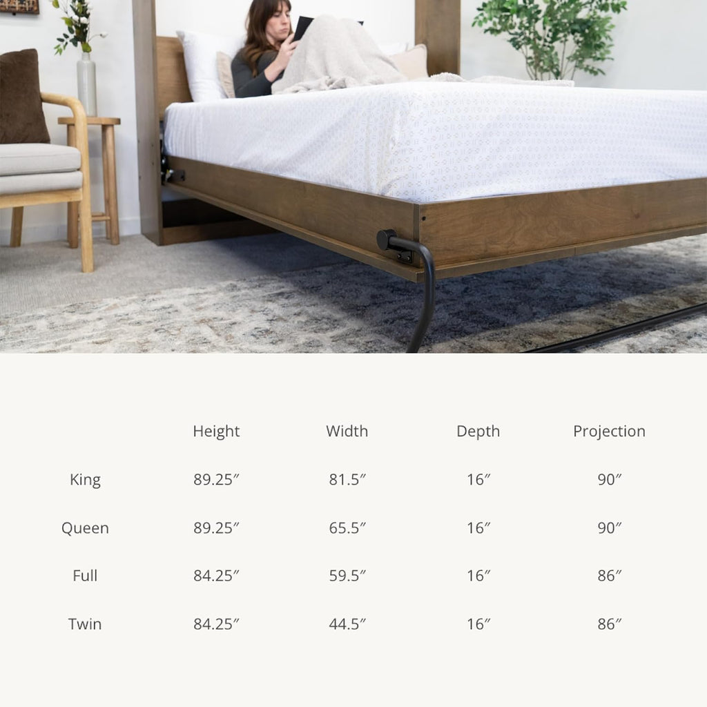 Wilding Wallbeds Murphy Bed Mechanism Hardware Kit (Universal Size Fits King, Queen, Full, & Twin) Spring Lift, Heavy Duty Powder-Coated Steel Vertical Wall Mount, DIY Wallbed, Supports Up to 2,000lbs