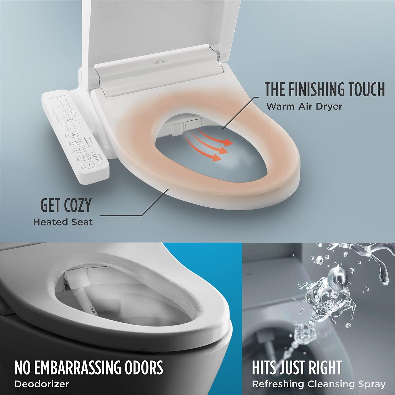 TOTO Drake Two-Piece Elongated 1.6 GPF TORNADO FLUSH Toilet with CEFIONTECT and SoftClose Seat, WASHLET+ Ready, Cotton White - MS776124CSG#01