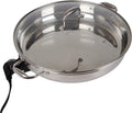 XL Electric 16' Skillet By CucinaPro- 18/10 Stainless Steel Frying Pan with Tempered Glass Lid and Handle, Round with Adjustable Temperature Control Probe, Portable, Includes Recipe Guide, Great Gift