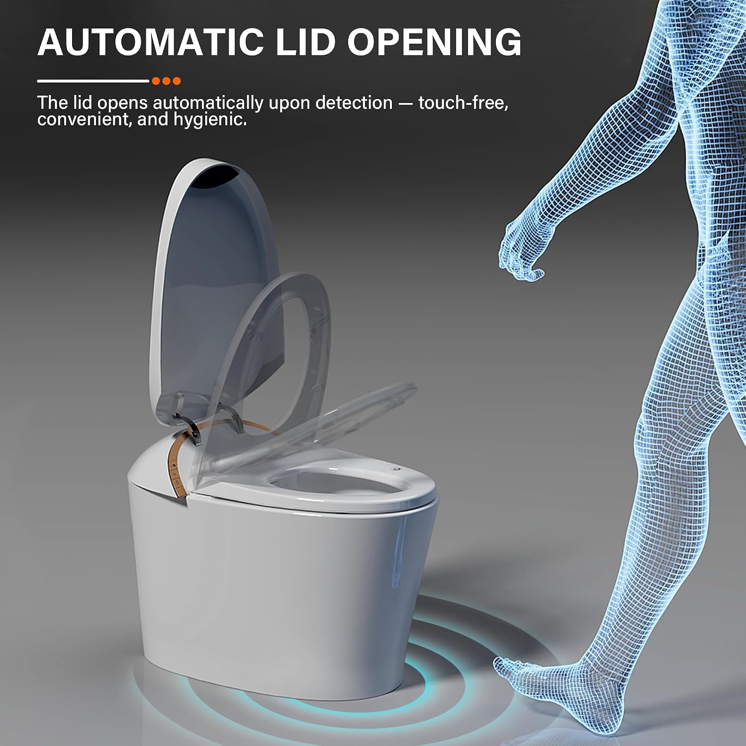 DeerValley Smart Toilet with Bidet Built In, Tankless Toilet with Heated Bidet Seat, Auto Flush, Warm Water & Dryer, Deodorization, and Remote Control