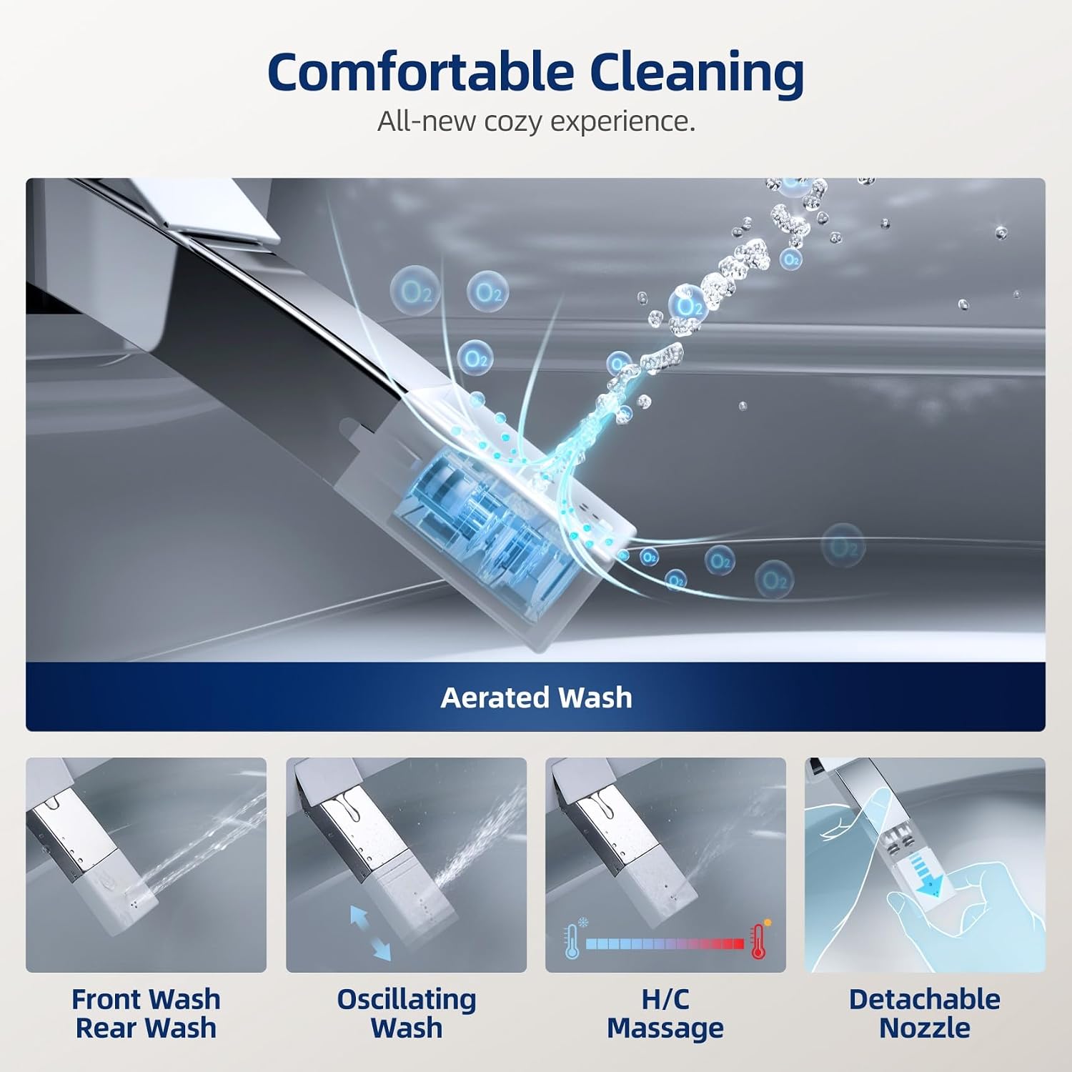 Smart Toilet with Bidet Built in - Electric Bidet Toilet with UV-C Light, Foot Sensor Operation, Auto Flush, Heated Seat, Instant Warm Water, Air Dryer, 1.06 GPF One-Piece Toilet
