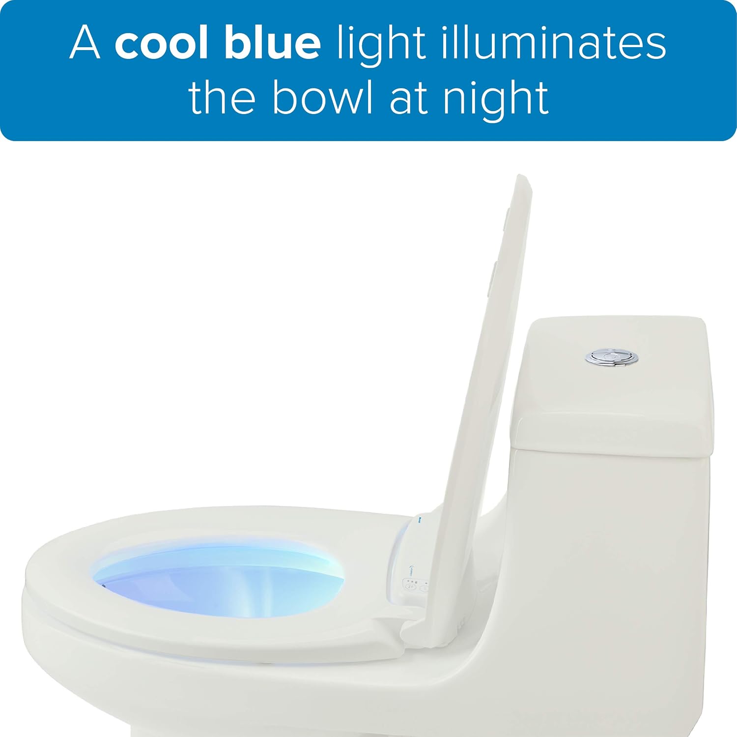 Brondell L60-EB LumaWarm Heated Nightlight Elongated Toilet Seat, Biscuit