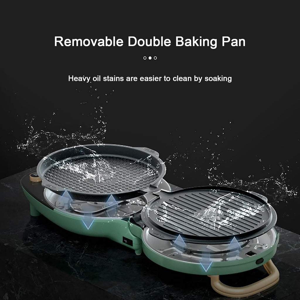 Electric Frying Pan, Electric Skillet, Electric Smokeless Indoor Grill, Removable Electric Griddle, for Steak, Egg Pancake, Heat The Bread