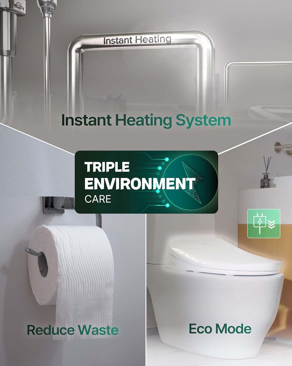 COWAY Bidetmega 400S Electronic Bidet Toilet Seat with Instantaneous Water Heating, Heated Seat and Dryer, Soft Close Lid, Stainless Nozzle, Self Cleaning, Remote Control, Elongated