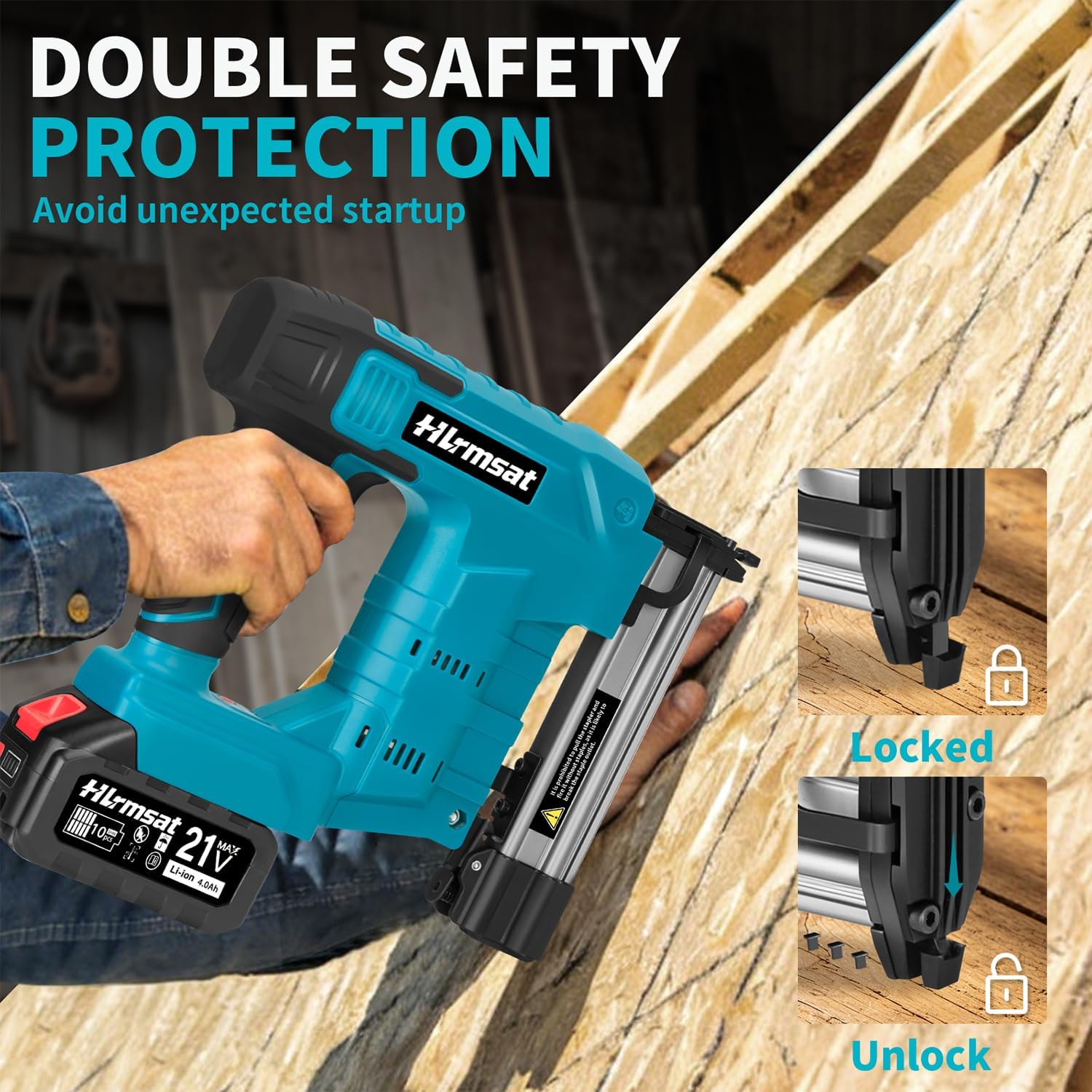 18 Gauge Brad Nailer Cordless,2-In-1 Brushless Nail Gun And Staple Gun with 2×4.0Ah Battery,Electric Pistola De Clavos De Bateria with 1200Pcs Nails for Woodworking,Home Improvement DIY