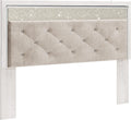 Signature Design by Ashley Altyra King/Cal King Glam Upholstered Panel Headboard, White