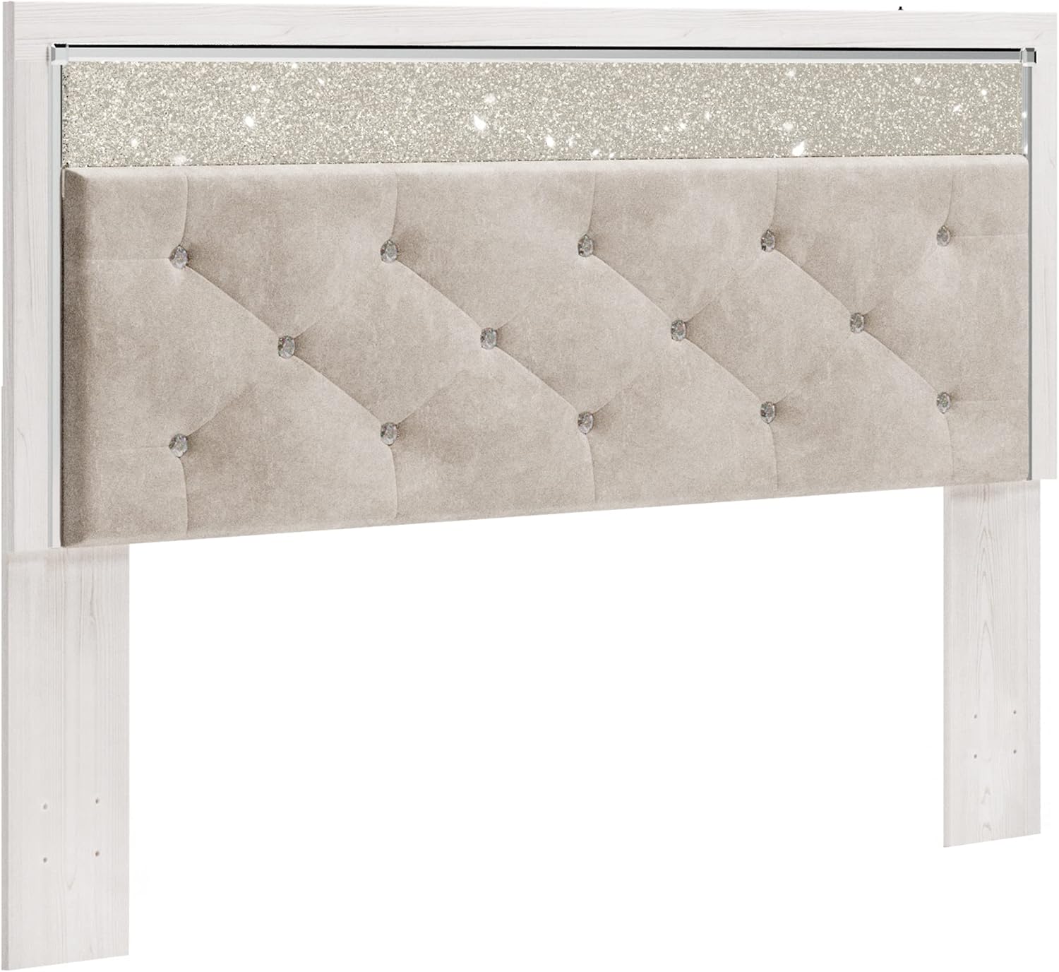 Signature Design by Ashley Altyra King/Cal King Glam Upholstered Panel Headboard, White