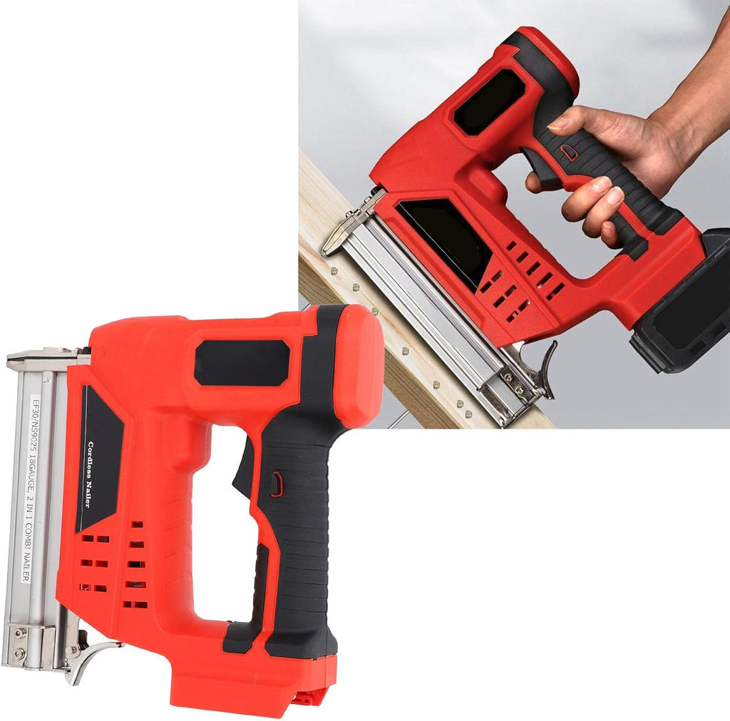 Cordless Brad Nailer 2 in 1 Multifunctional Battery Powered Nail Gun With Storage Box for Woodworking