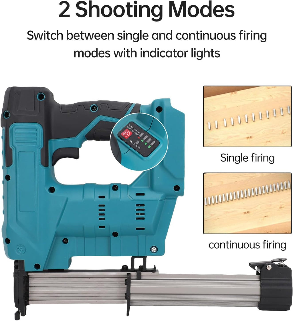 Cordless Nailing Machine with 2000mAh Batteries x 2, 60 Shots/min, Brushless Motor, Brad Nailer for Home Renovation Indoor Use, 2 in 1 Cordless Brad Nailer and (US Plug 100‑240V)