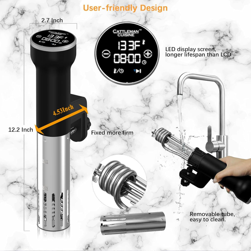 Sous Vide Machines Wi-Fi & 5 in 1 Smokeless Indoor Grill & Griddle with Meat Thermometer, PFAS Free Ceramic Nonstick