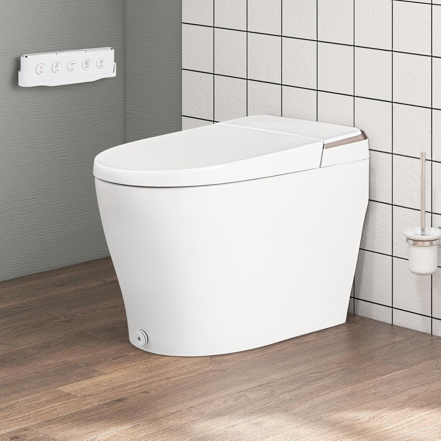 Giantex Smart Toilet with Bidet Built In, Heat, Dryer, Night Light, Auto Open/Close, Foot Sensor, 1.09 GPF Automatic/Blackout Flush, Remote/Side Knob Control, 1000 Gram MaP Flushing Score