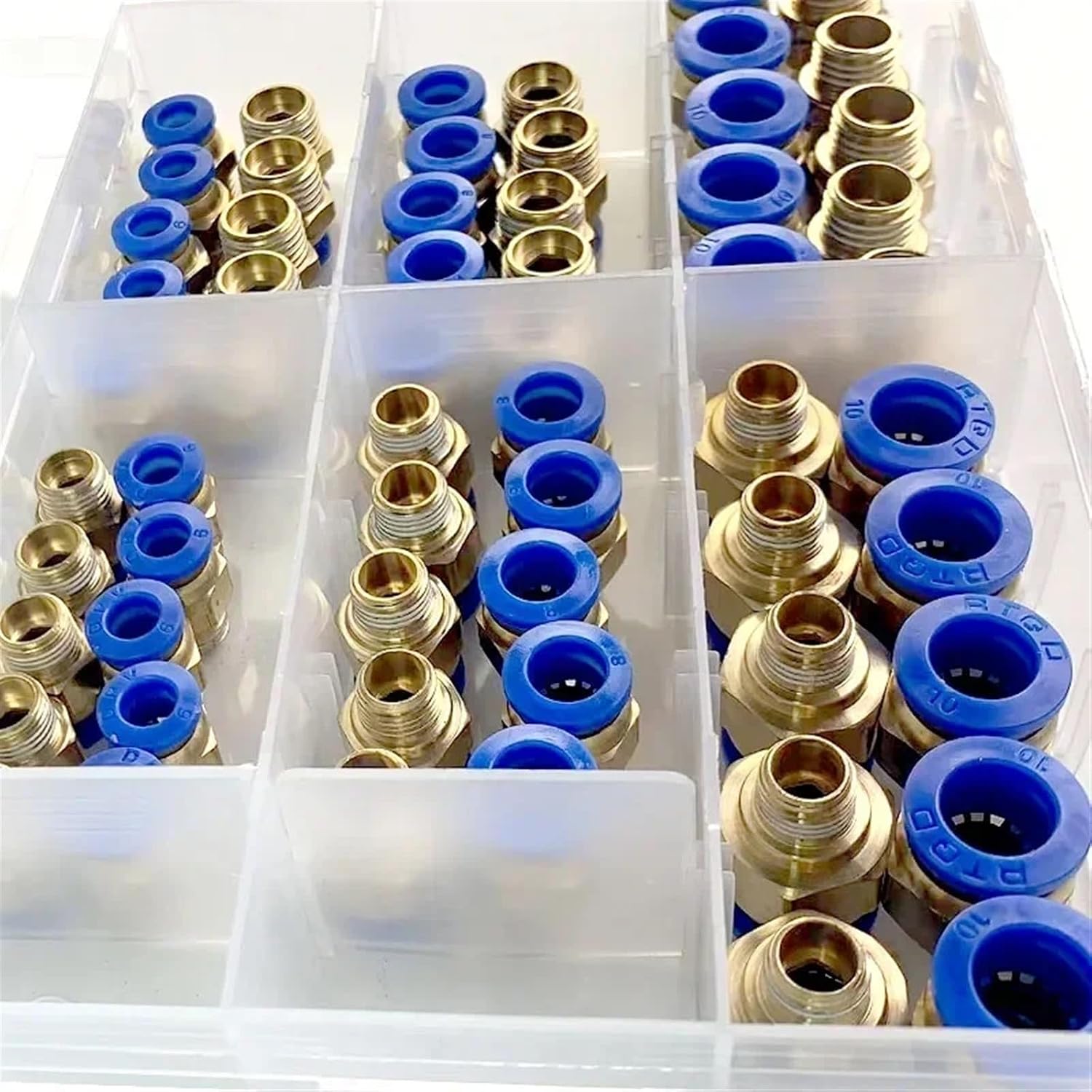 PC Series Box 4mm 6mm 8mm 10mm 12mm Air Joint Connectors Push in Hose Tube Pneumatic Fitting 1/4 1/8 1/2 Quick Release Couplings(A kit (134pcs))